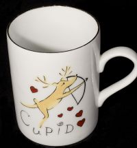 Pottery Barn REINDEER Coffee Mug CUPID - USED